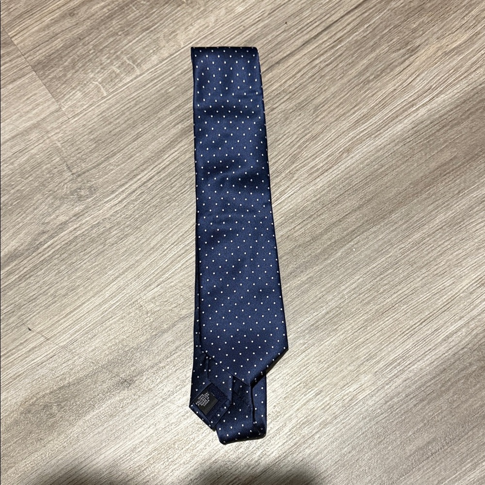 Michael Kors Collection Navy Tie with White Dots